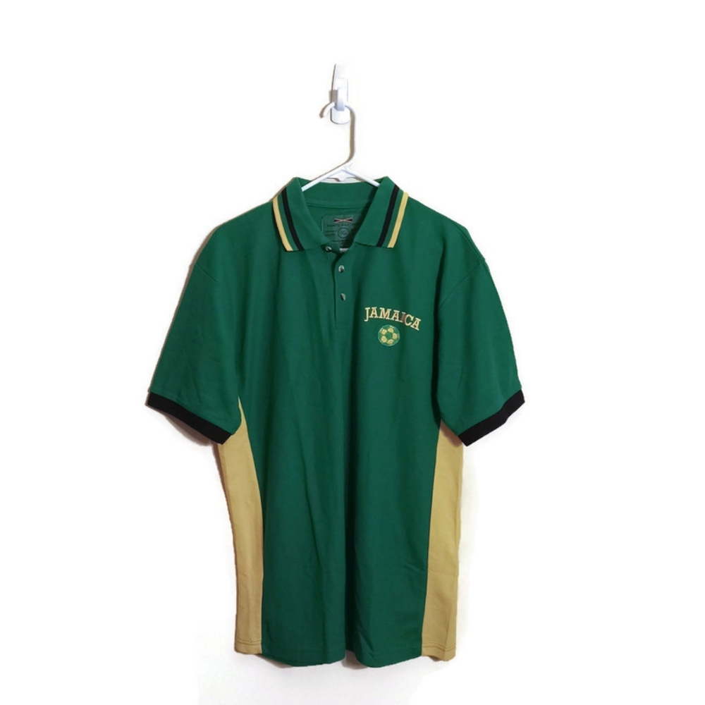 Exclusive Golf Shirts Men Jamaica Soccer Polo Shirt Sz XL